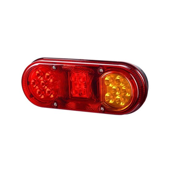 Lampa stop, 205x80, 4 functii (+nr),12-24V, cablu 2m, stanga, cl.HOR76, LZD2003 Horpol