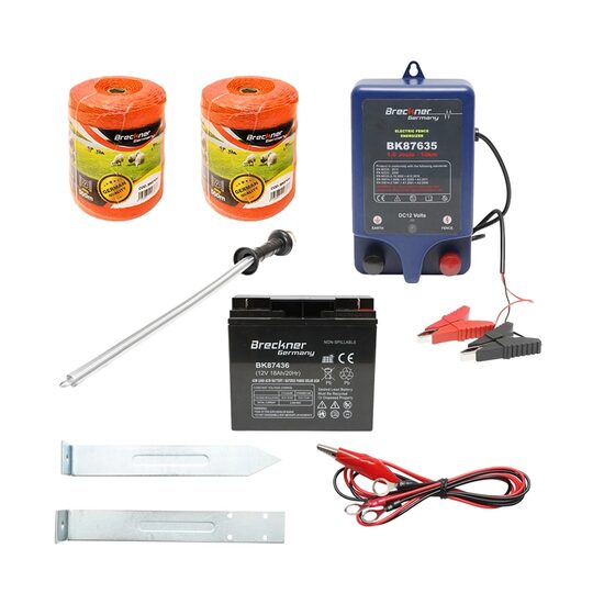 Kit gard electric, 12V, 1 Joule, baterie 12V/17 Ah, fir 1000m, 100 izolatori, BK87567