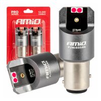 Set 2 becuri stop frana, 4 LED, 12-24V, BAY15D P21-5W, Canbus  Amio 03586