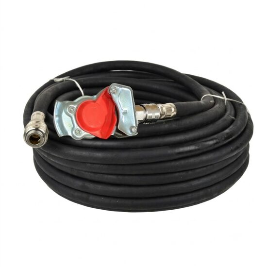 Furtun umflat roti 15m, 20 bar, cu cupla aer camion si mufa rapida, pistol fi 15mm, negru, B.A.M WDP027
