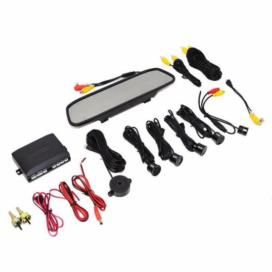 Kit 4 senzori parcare spate cu oglinda si camera mers inapoi P05 PNI