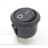 Buton basculant ON/OFF  -2faze O/I -negru, rotund       XW602-AB1