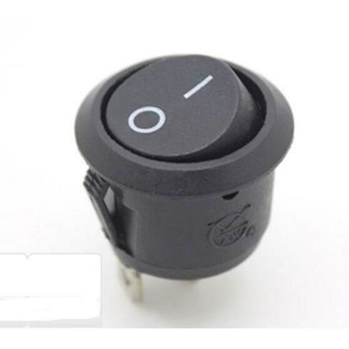 Buton basculant ON/OFF  -2faze O/I -negru, rotund       XW602-AB1