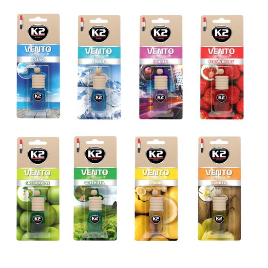 Odorizant auto sticluta snur cu lemn 8 modele diferite, VENTO 8ml, K2
