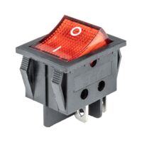 Buton basculant ON/OFF, 2 faze, dreptunghiular, cu Led rosu, 12V / 230v, KCD7