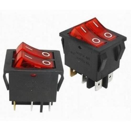 Buton basculant dublu ON/OFF, dreptunghiular, KCD8