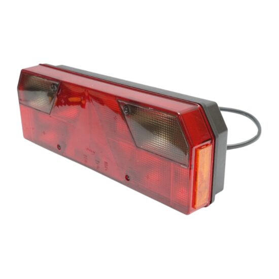 Lampa spate 420x140, 8 functii, 12-24V, fara bec, cu triunghi si cablaj, LED, stanga, Ucler 0105L, 98643, RN17