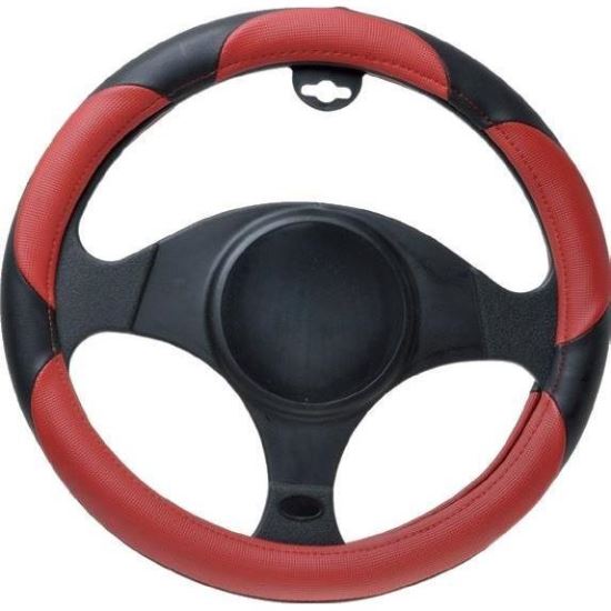 Husa volan 37 - 39cm negru cu rosu 5524 Automax  
