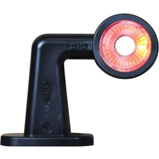 Lampa gabarit cu brat cotit la 90°,125mm, LED, alb-rosie, stanga, 12-24V, W21.2SS 421L Was