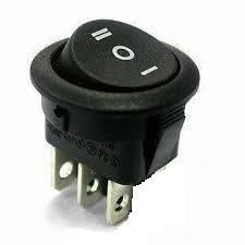 Buton basculant On/Off/On 3 faze, rotund, KCD1