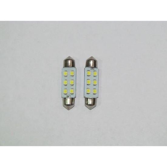Set 2 becuri sofite 12V/C5W 39mm 6 SMD-3528, alb 