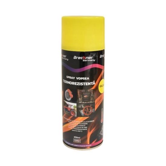 Spray vopsea temperaturi inalte, 450ml, galben, termorezistenta, BK83116