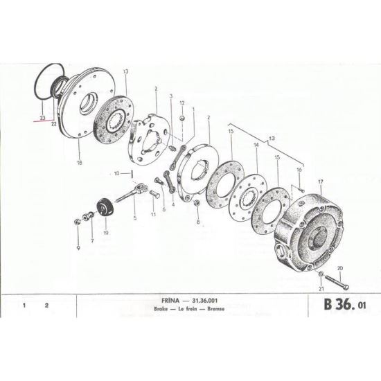 Garnitura carcasa interioara frana U650 UTB 141.2x5.7