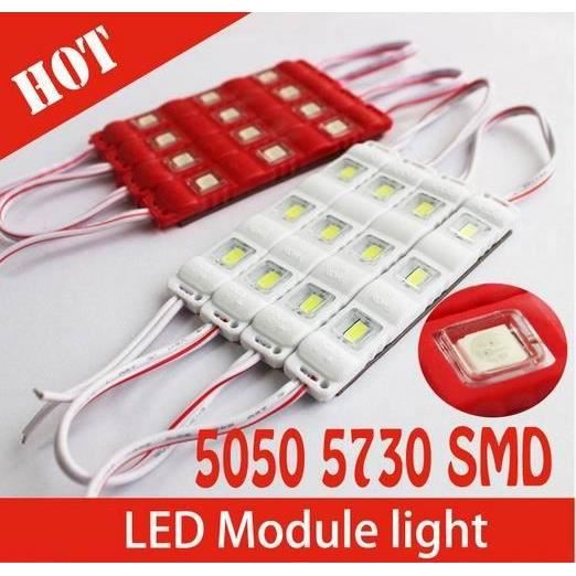Modul 3 LED-uri, SMD injectate, 3x5730, 12V, lumina alba, 20 bucati/folie
