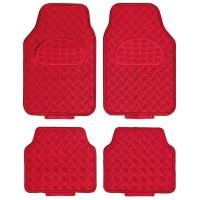 Set 4 covorase universale 65x47, din cauciuc cu aspect aluminiu, rosu, APA3000 Race Sport