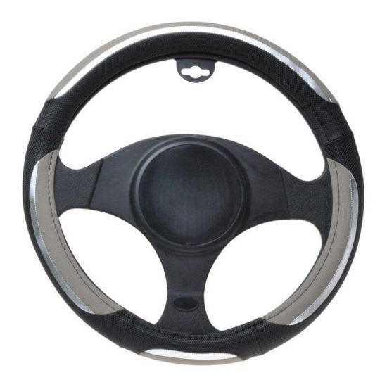 Husa volan 37 - 39cm negru cu gri 7474 Automax 