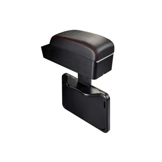 Cotiera auto universala, inaltime reglabila, neagra si cusatura rosie, 1309