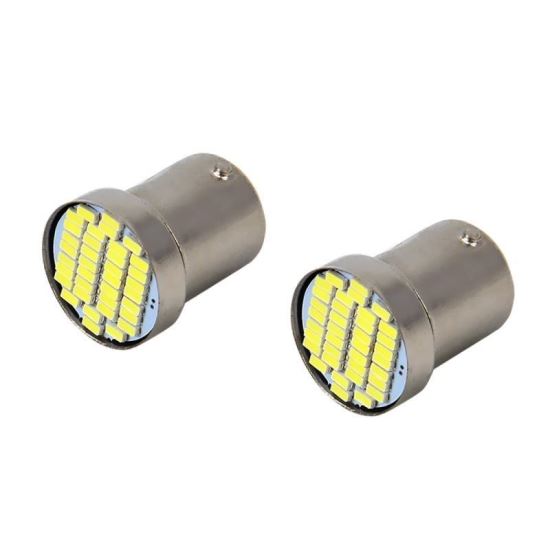 Set 2 becuri pozitie, 36 Led COB, 24V, G18-BA15S, alb