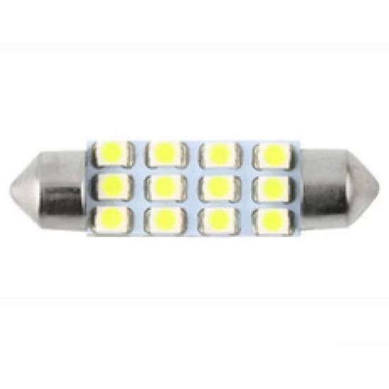 Set 2 becuri sofit 12V/C5W 46mm 12Led SMD-5050  