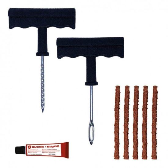 Kit reparatie cauciuc, 5 snururi vulcanizare, cu 2 dispozitive, metal si solutie, Quick & Safe