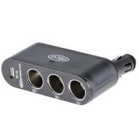 Stecher 3 prize 12V cu USB, LED, rabatabil, 510.20 Alca