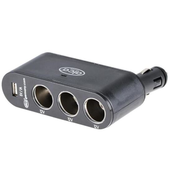 Stecher 3 prize 12V cu USB, LED, rabatabil, 510.20 Alca