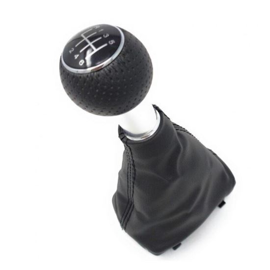 Maner schimbator viteza cu husa, compatibil Volkswagen Golf MK5 (04->09) Jetta, Eos, negru, 6 viteze, FXVW-101
