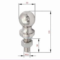 Nuca carlig remorcare, 50mm, filet M22, sarcina maxima 1,5T, 3500lbs, Carmotion  ES58