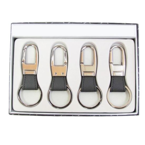 Breloc chei piele negru / maro 