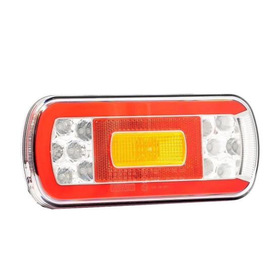 Lampa spate 220x100, 6 functii, cu ceata si numar, cu mufa, LED, FT-130 PM Bajonet Fristom