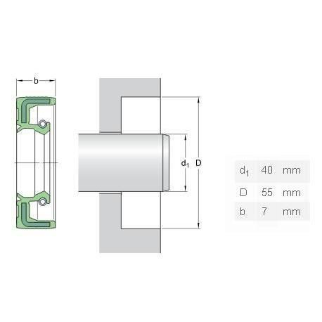 Simering 40x55x7 HMSA10 RG SKF