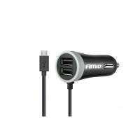 Incarcator auto fir microUSB si 2 USB 12/24V 2.1A, 02056 Amio