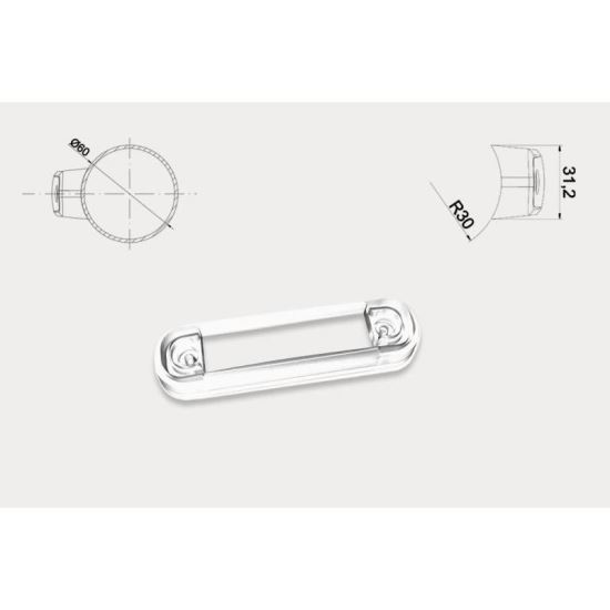Garnitura transparenta lampa FT-045, FT-045PG T, montare suprafata ovala, Fristom