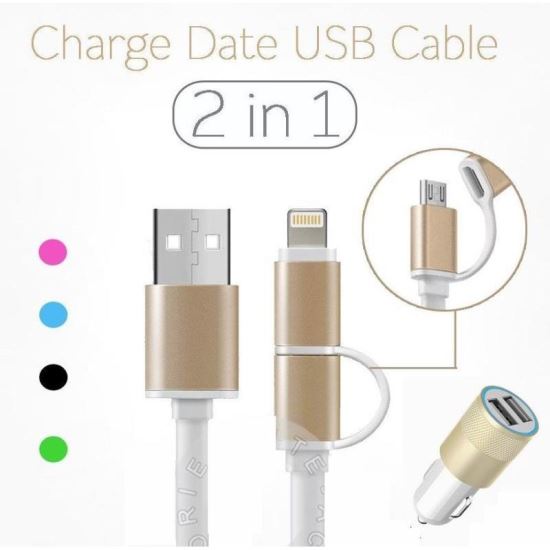 Incarcator auto cu 2 USB fara fir, cu fir incarcare cu 2 mufe 12/24V WF139