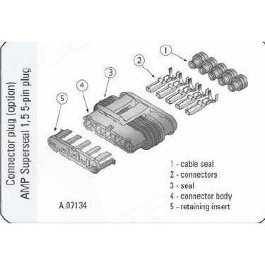 Mufa conector cu 5 pini, AMP SS Superseal, TATA, fara fire,   A.07134 Wesem