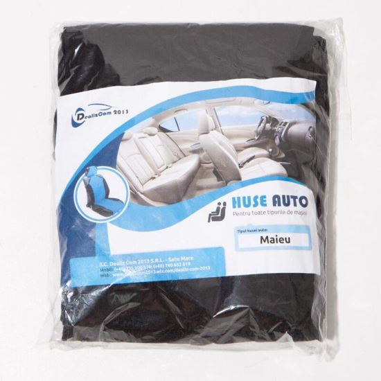 Set huse auto, 2 scaune, fata - maieu, negru,  DLZ01 Dealiz