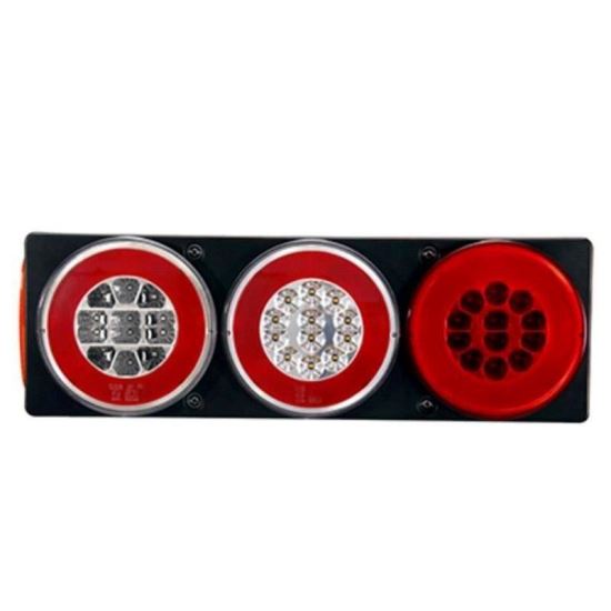 Lampa stop 445x145, 6 functii, cu 3 hamburgeri, LED glow, stanga, TKS140B-L Dafa