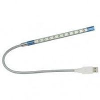Lampa interior cu 10 LED-uri, cu cablu flexibil metalic si USB pt auto, laptop, etc