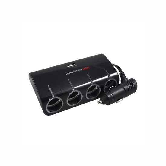 Stecher 4 prize 12V/24V, cu USB 1000mA WF074