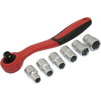 Set chei tubulare 10-19, 6buc, cu cheie cu clichet 1/2" TY-250 Sun Tools 