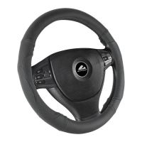 Husa volan 37 - 39cm imitatie piele neagra perforata 1051 Automax