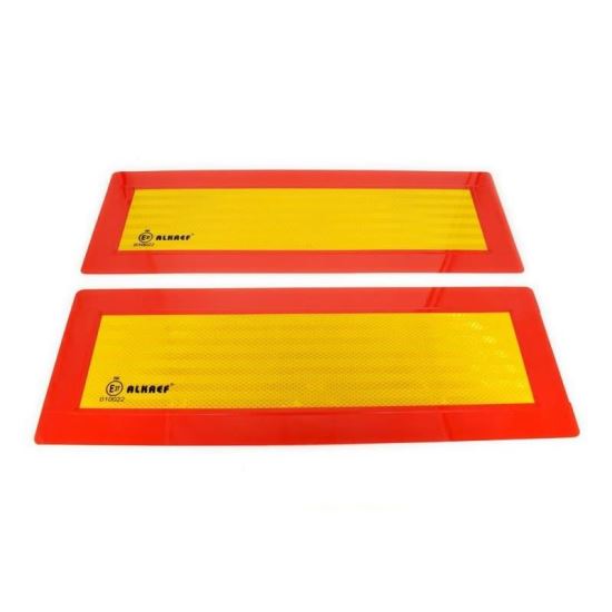 Placa reflectorizanta vehicul lung (remorci,chenar) 565x200mm, tabla subtire 0.5mm, 
