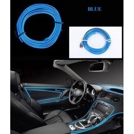 Fir neon cu LED-uri, 2m, 12V cu droser si stecher, albastru 