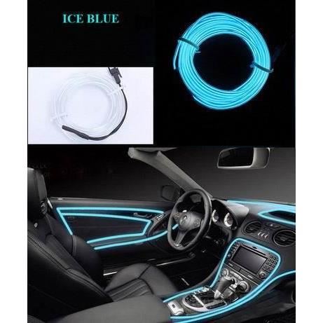 Fir neon cu LED-uri, 2m, 12V cu droser si stecher, albastru polar