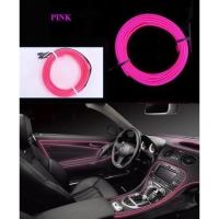 Fir neon cu LED-uri, 2m, 12V cu droser si stecher, roz
