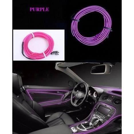 Fir neon cu LED-uri, 2m, 12V cu droser si stecher, mov/purple