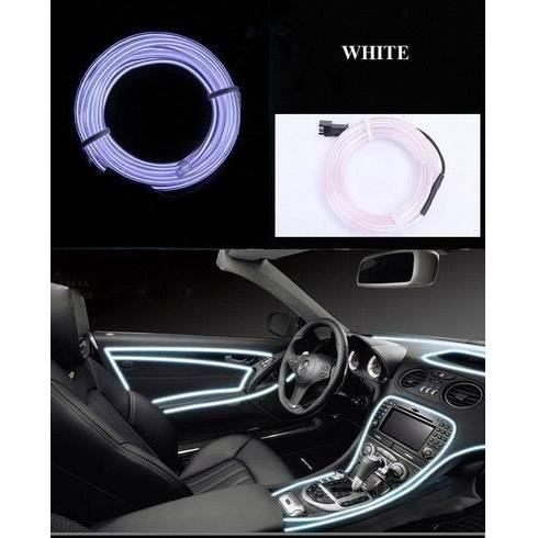 Fir neon cu LED-uri, 2m, 12V cu droser si stecher, alb
