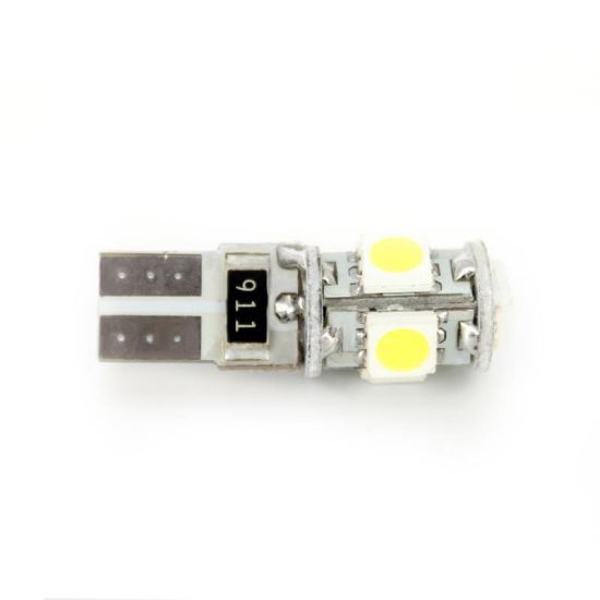 Bec fara dulie 5 LED SMD-5050 12V T10 Canbus alb CLD306