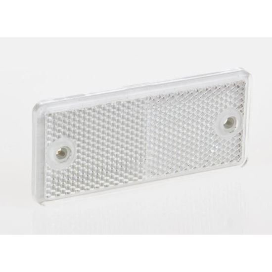 Catadioptru dreptunghiular cu gaura alb 90x40  DOB-034-B Fristom