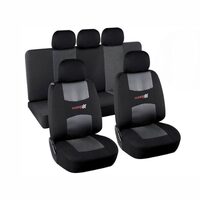 Set 9 huse auto, airbag, negru cu gri, Carbon Line, 31689 Compass